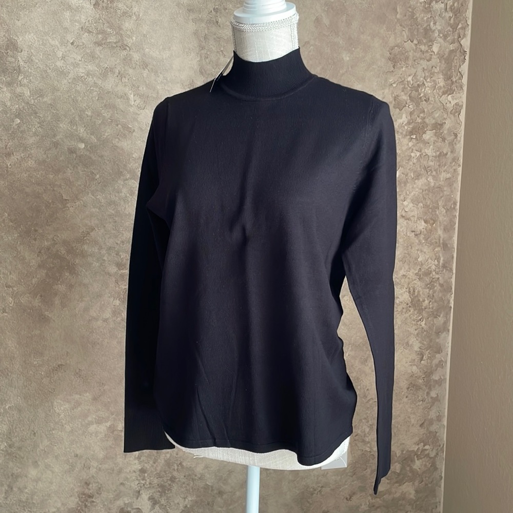 WHBM black mock neck sweater
